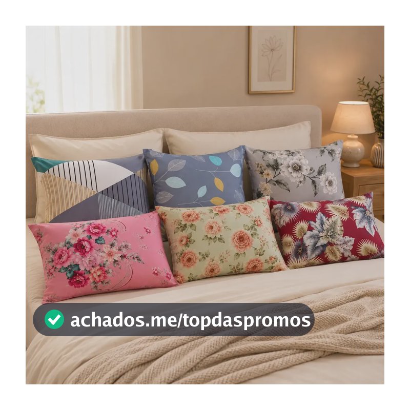Kit 10 Fronhas 50x70 Estampadas Micropercal 200 Fios Macia Estampas Sortidas
