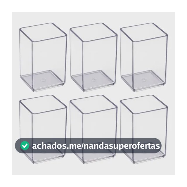 Kit 6 Porta Canetas E Objetos Organizador Multiuso Cristal