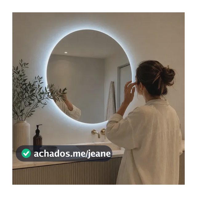 Espelho Redondo Led 60cm Iluminação Moldura Led Frio 6000k Ornamo Decor