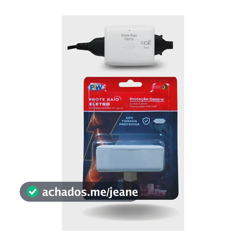 Protetor Eletrico 2 Tomadas Raio E Surtos Geral  127v Branco 110v