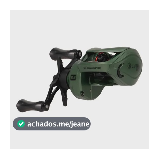 Carretilha Pesca Kawana Luna 186g Drag 8kg 8.2:1 Robusta Verde-escuro Esquerdo
