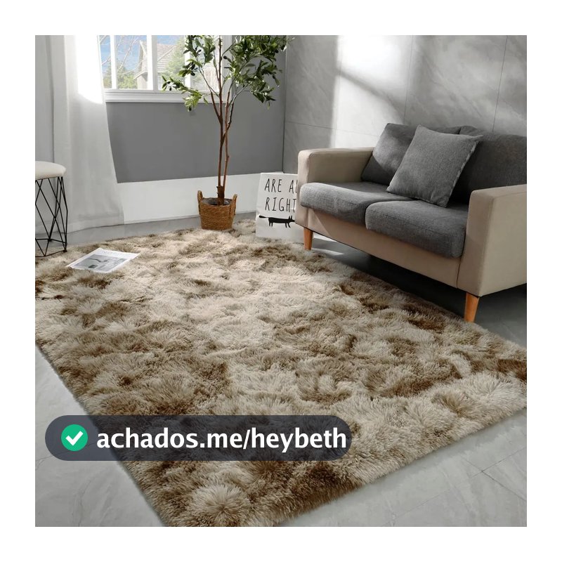 Tapete 2,00x1,50 Peludo Felpudo Para Sala e Quarto Cores Cor Bege-mesclado Desenho Do Tecido Pelo Alto Casa Laura Enxovais Tapete Médio Para Sala 2x1,5m, Antiderrapante e Lavável - Bege Mesclado