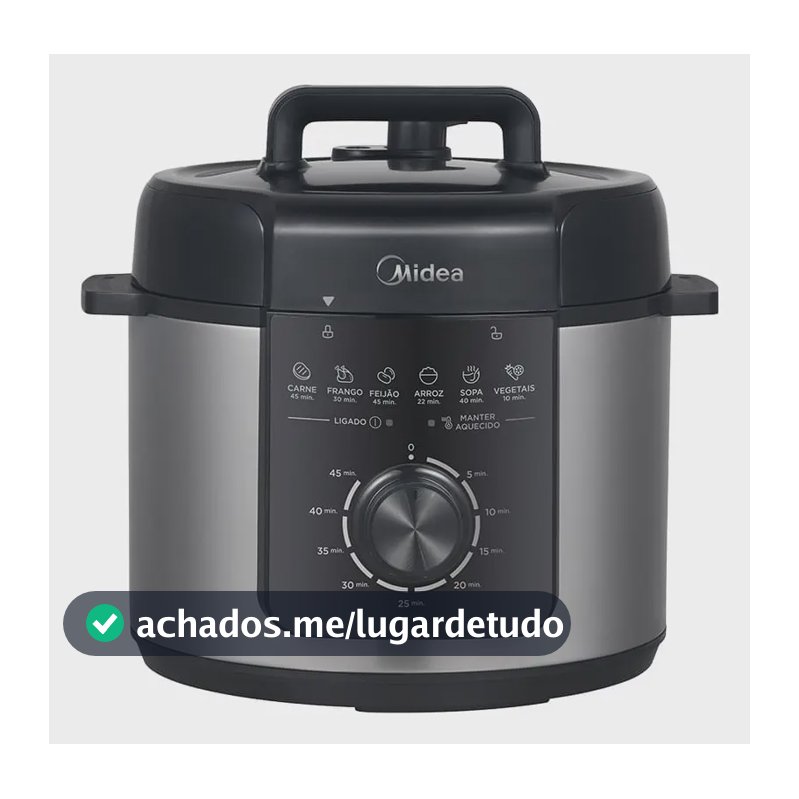 Panela De Pressão Mecânica Preta E Inox 4l Midea Cor Cinza