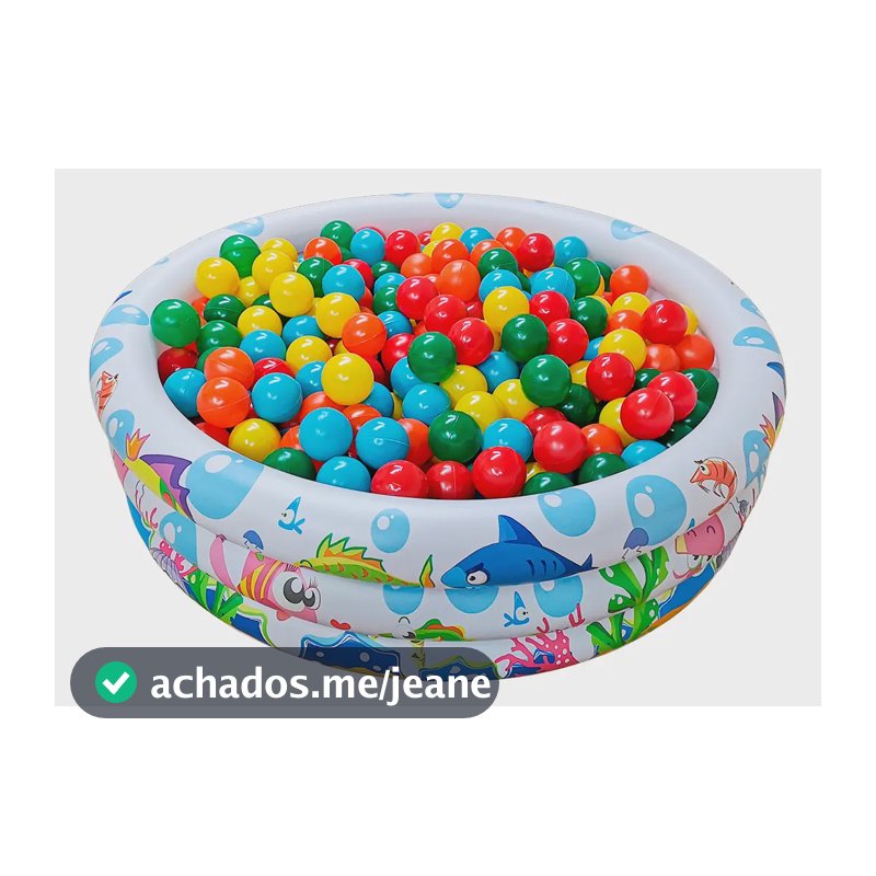 Piscina Infantil Inflável 180 Litros Colorida + 100 Bolinhas Piscina De Bolinhas Colorida