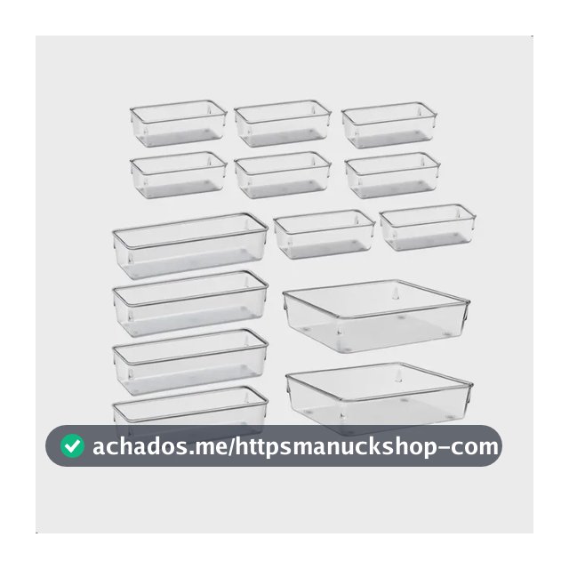 Kit Organizadores Com 14 Multiuso Gavetas Empilhavel