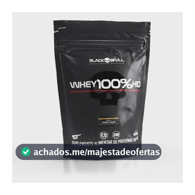Proteína Black Skull Whey 100% HD em pó sabor Cookies and cream x 900g