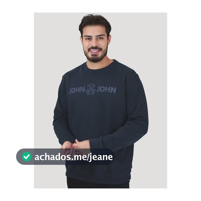 Moletom John John New Basic Logo Rusty Azul Marinho L/g Azul-marinho