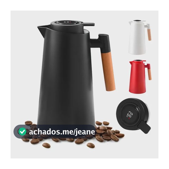 Garrafa De Cafe Térmica Vacuum Jug Com Termômetro Digital 1l