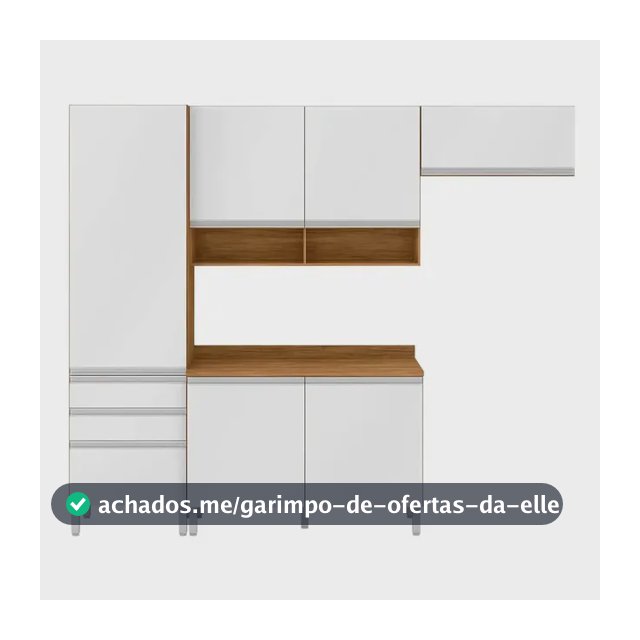 Cozinha Compacta Bartira Jaspe Com 6 Portas E 3 Gavetas Cor Damasco com Branco