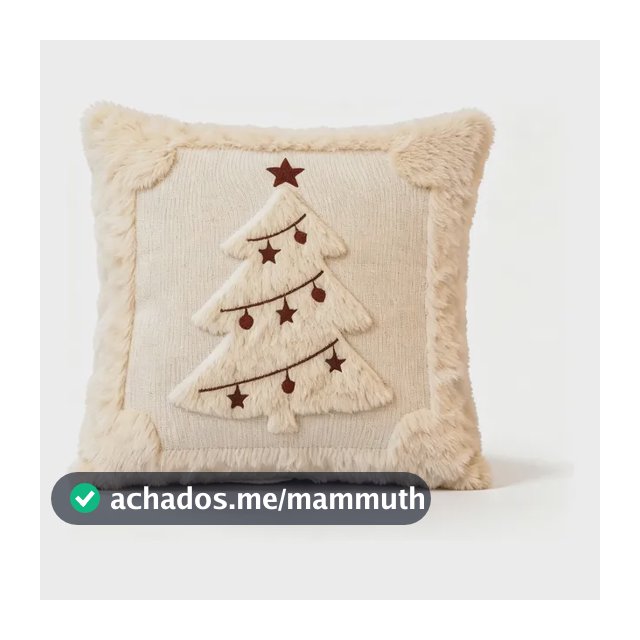 Fronha Forte, Apliques De Árvore De Natal, Capa De Almofada Bege