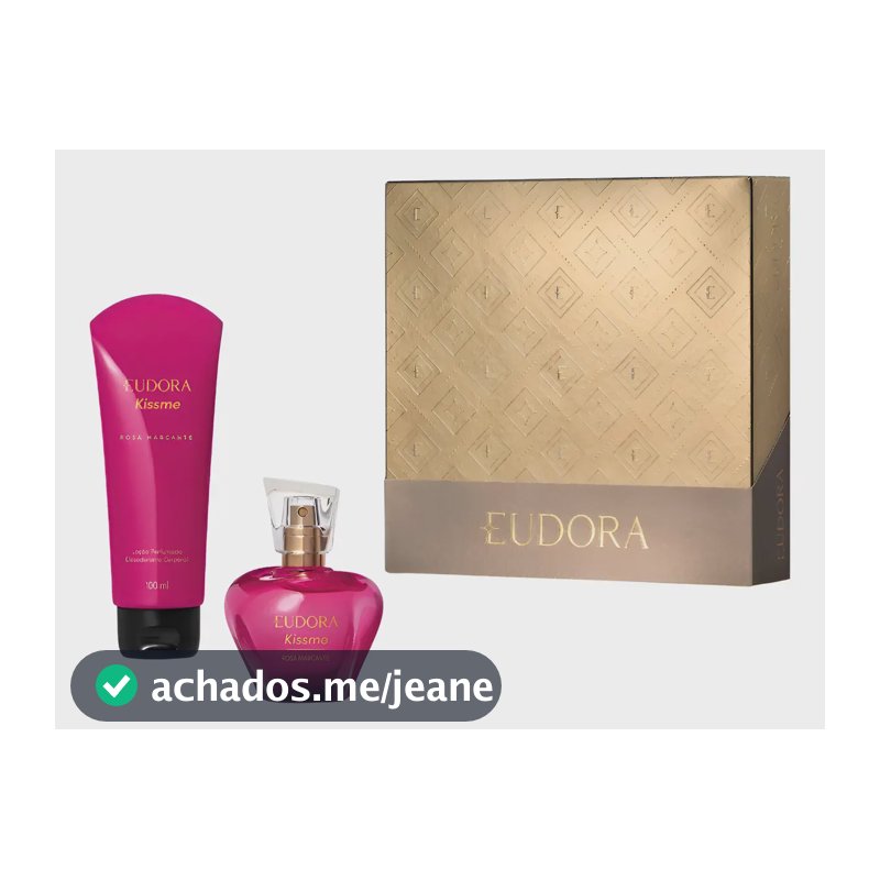 Kit Presente Kiss Me Rosa Marcante Natal25 (2itens) - Eudora