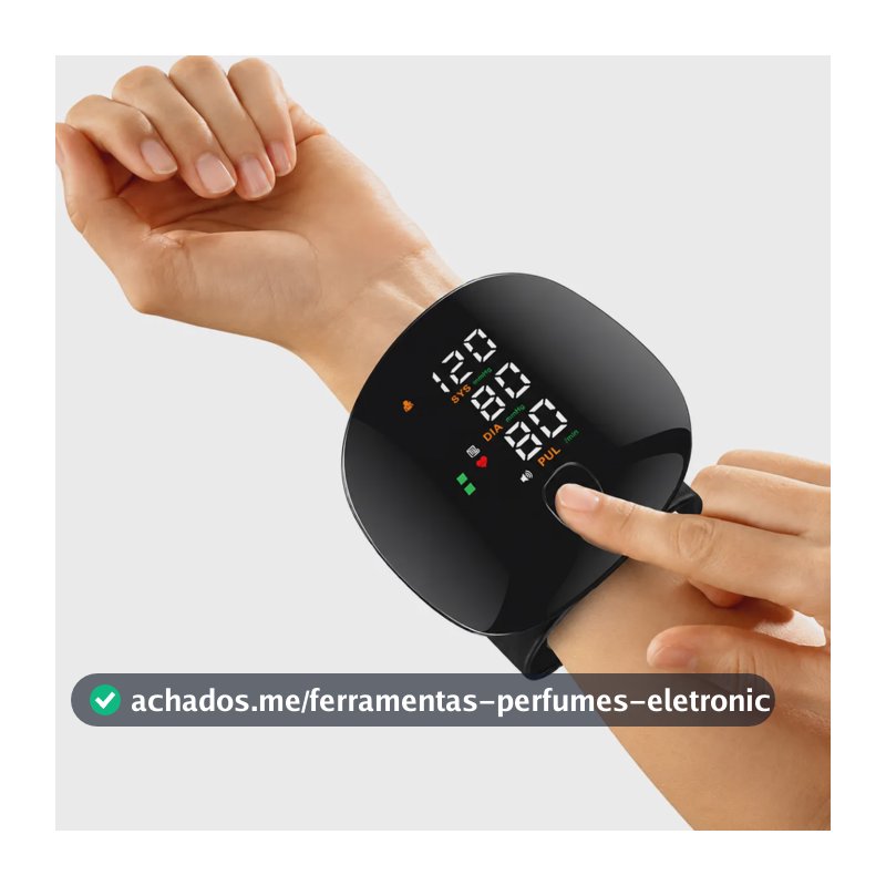 Aparelho Medidor De Pressão Digital Pulso Recarregável Usb-c Preto