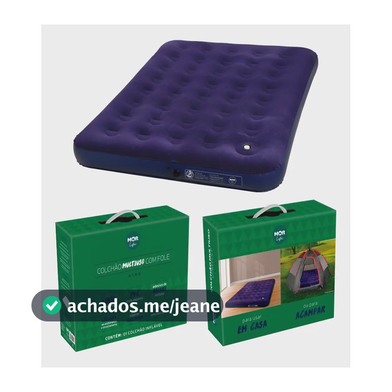 Colchão Inflável Casal Azul Marinho com Bomba Embutida 190x137x22cm 160kg