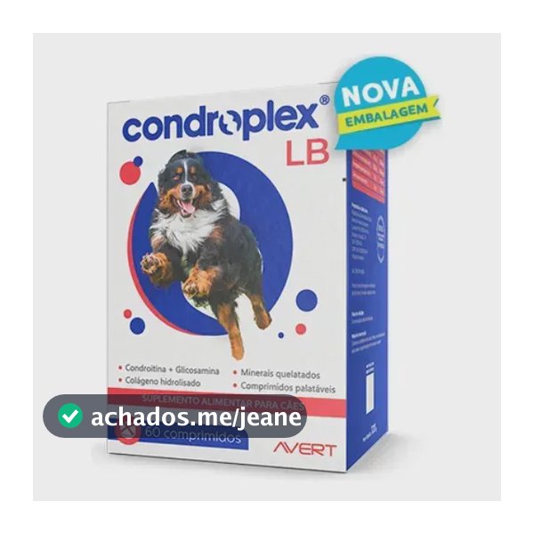 Condroplex Lb Suplemento Alimentar Para Cães Grandes 60 Comprimidos