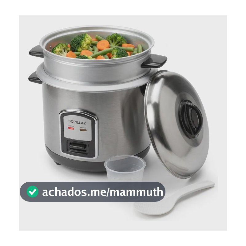 Panela De Arroz Elétrica Vapor Legumes  400w 1l / 5 Xícaras Inox 220v 60hz