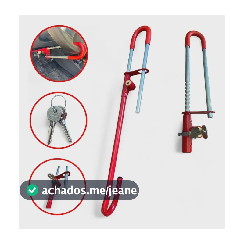 Trava Anti Furto Segurança Volante Direção Pedal Carro Aço