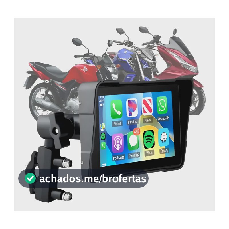 Multimídia Moto 5pol Bluetooth Duplo Sd Carplay Android Auto Preto