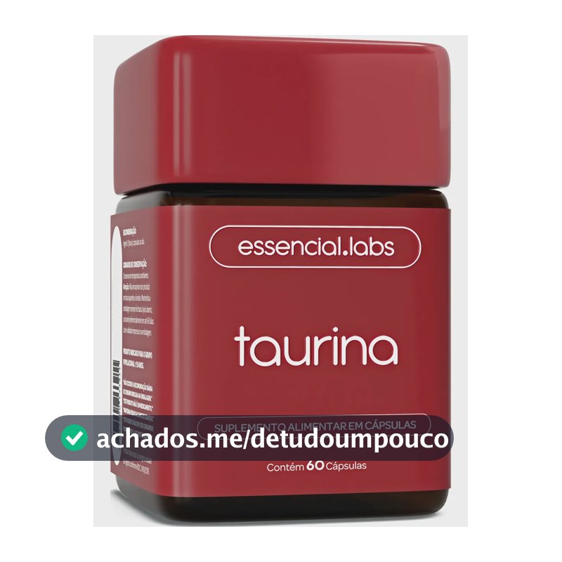 Taurina Com 1000mg Por Dose - Fórmula Exclusiva Com Máxima Concentração E Absorção - 60 Cápsulas Sem Sabor