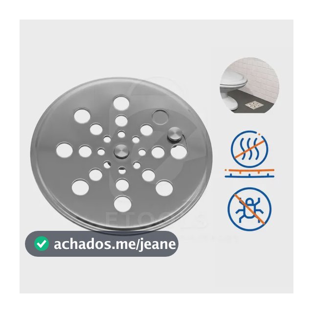 Grelha Tampa Para Ralo Redondo 10x10 Com Fecho Rotativo Aço Inox 10cm Etools Ferramentas Abre e Fecha