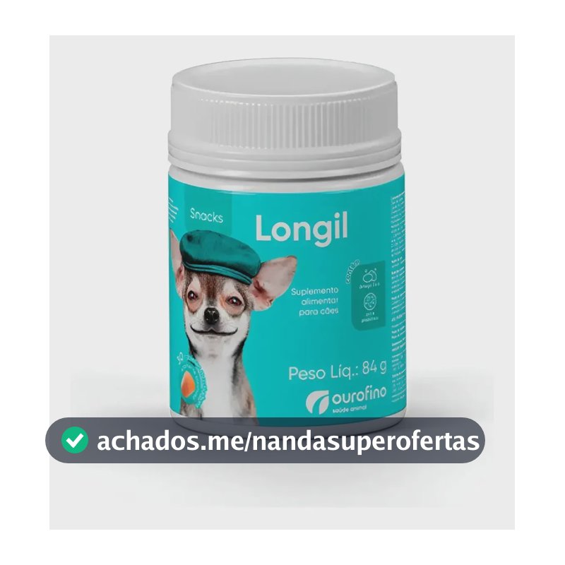 Suplemento Longil 30 Snacks Saúde Vitalidade Cães Ourofino Pet