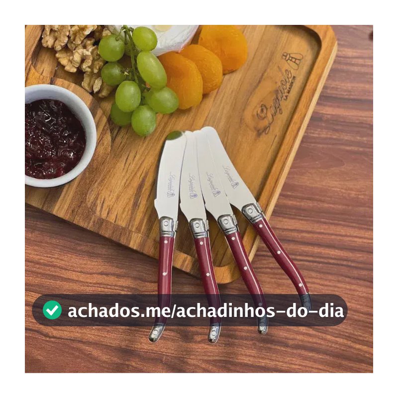 Kit 4 Espátulas Para Patê Laguiole La Maison Bordô Aço Inox