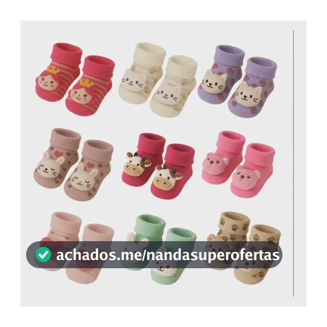 Kit 03 Pares Meia Bebê Bichinho Infantil Inverno Pelúcia 3 D