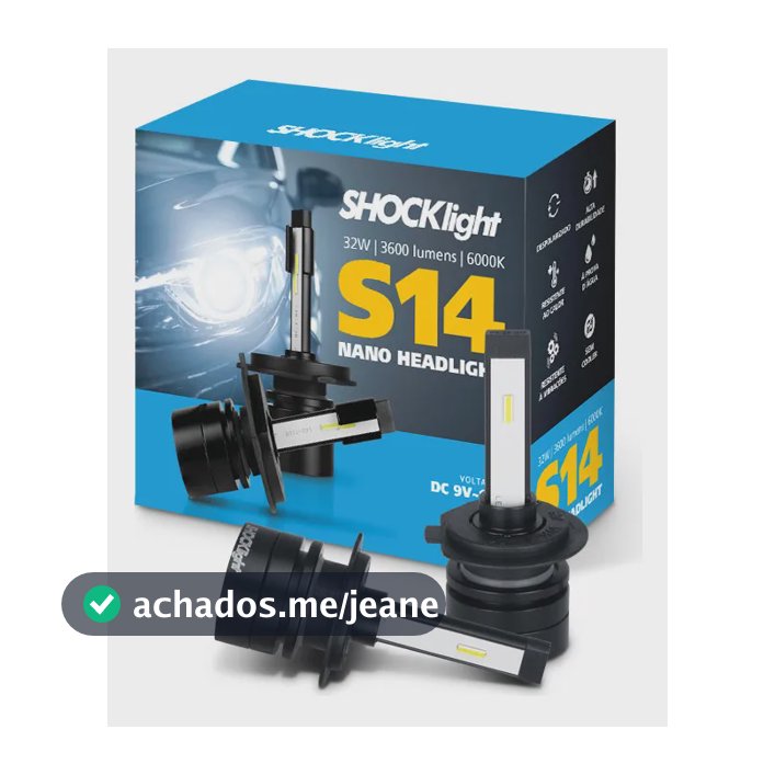 Par Ultra Led Shocklight S14 Nano Extraforte 3.600lm 32w 12v H7 6.000k Branco-frio