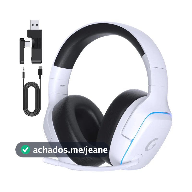 Fone De Ouvido Bluetooth Sem Fio Headset Gamer Olafvi Captain 780 Com Fio USB 5.3 PS5 PC 7.1 LED RGB