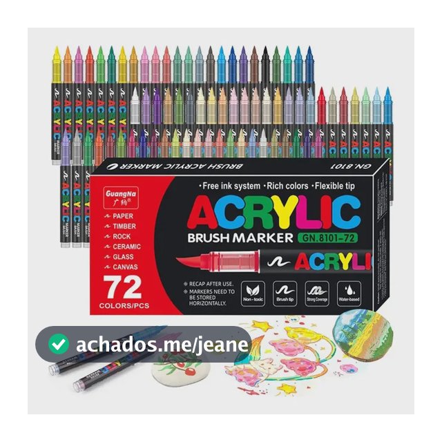 Kit 72 Caneta Marcadora Acrílica Líquida Direta Ponta Macia