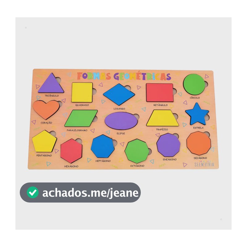 Jogo Educativo Pedagogico Formas Geométricas Grande 16 Pçs Colorido