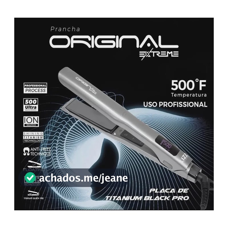 Prancha de Cabelo Lizz Professional Extreme, de Titânio Iônico, Bivolt e com Anti-Frizz