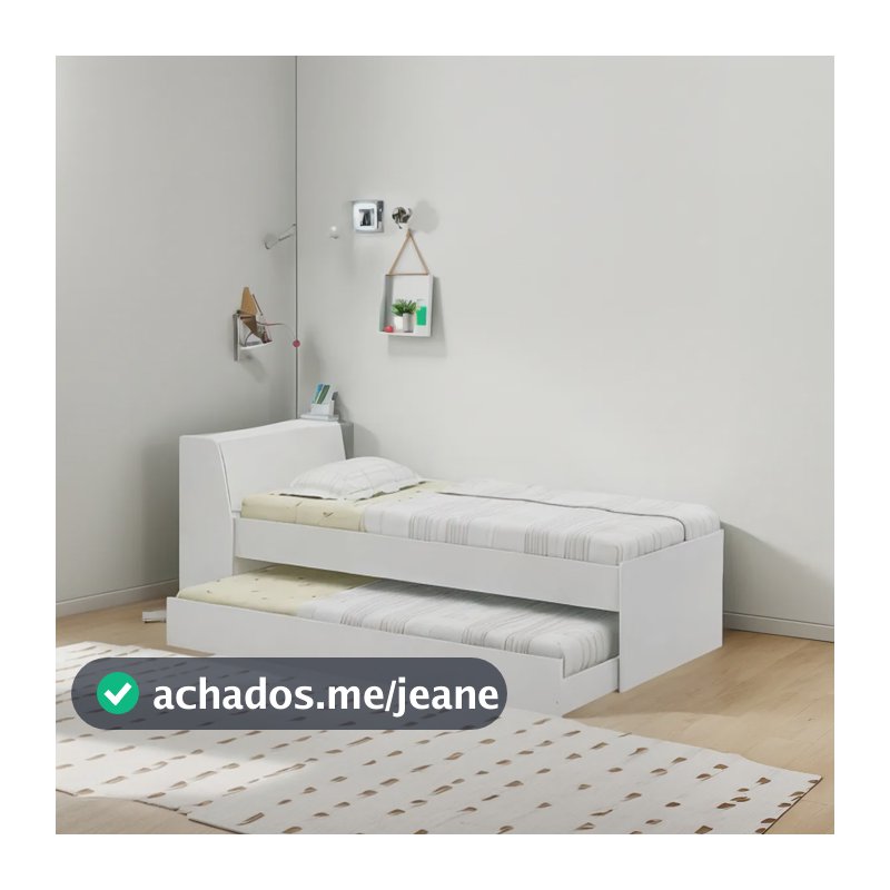 Cama Solteiro Bicama Ditália Bb-28 Branco