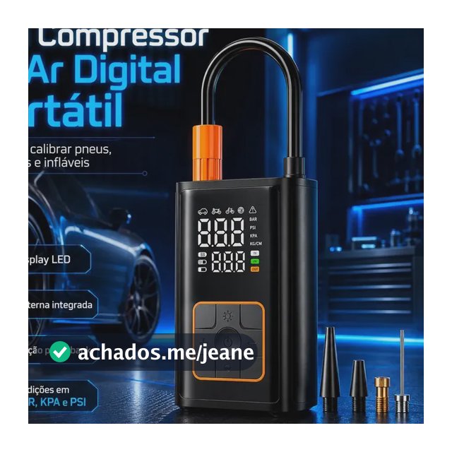 Mini Compressor Digital Portátil Bomba De Encher Pneus Bola Inflável Para Carro Moto Bicicleta Com Calibrador De Ar Preto