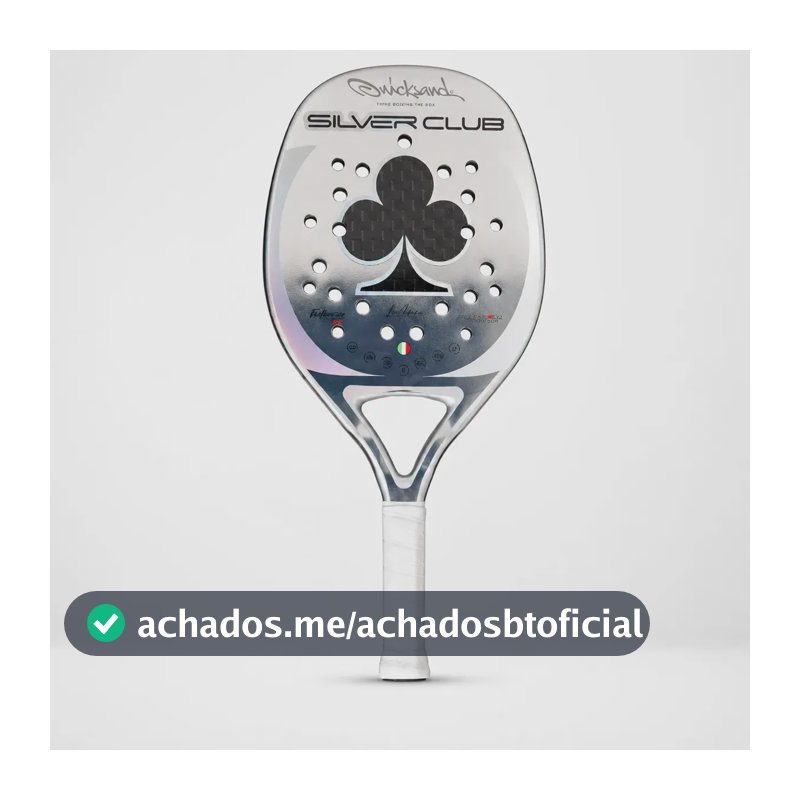 Raquete De Beach Tennis Quicksand Silver Club 2025 12k Prata Prateado