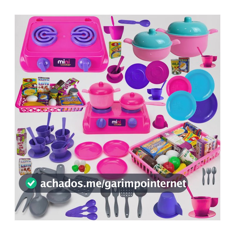 Kit Cozinha Completa Brinquedo Infantil 40pçs Menina Rosa Rosa