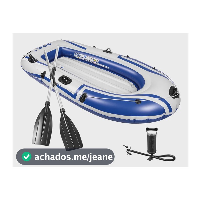 Barco Bote Inflavel Pesca Rafting 2.3m C/ Remo + Bomba De Ar
