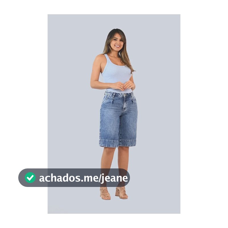 Bermuda Feminina Jorts Cintura Alta Jeans  New Rimini Azul 38