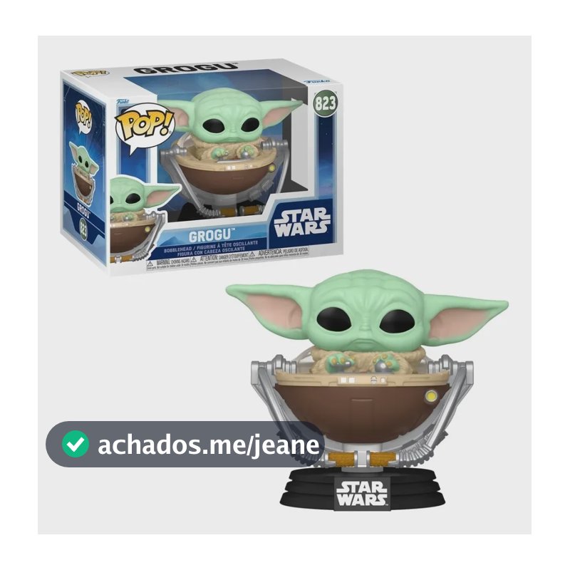 Boneco Funko Pop! Mandalorian E Grogu - Grogu No Carrinho