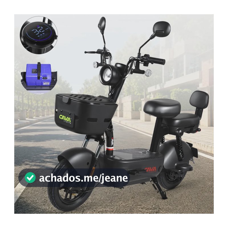 Bicicleta Elétrica Cavalletta C3 Removível Lítio 75km 800w Preto
