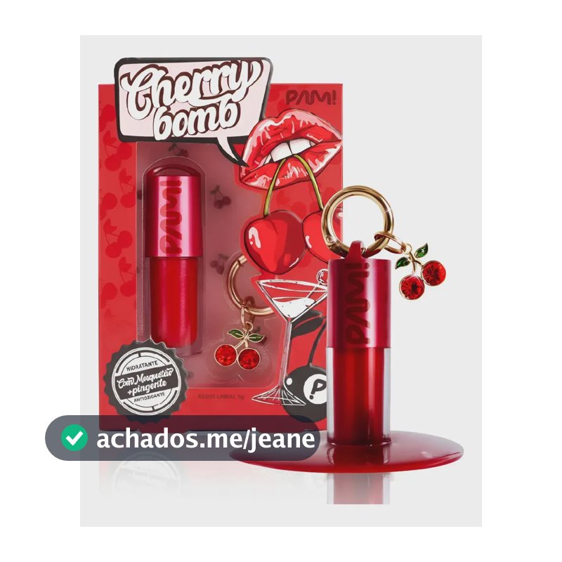 Gloss Labial Cherry Bomb Pam By Pamella 5g Vermelho