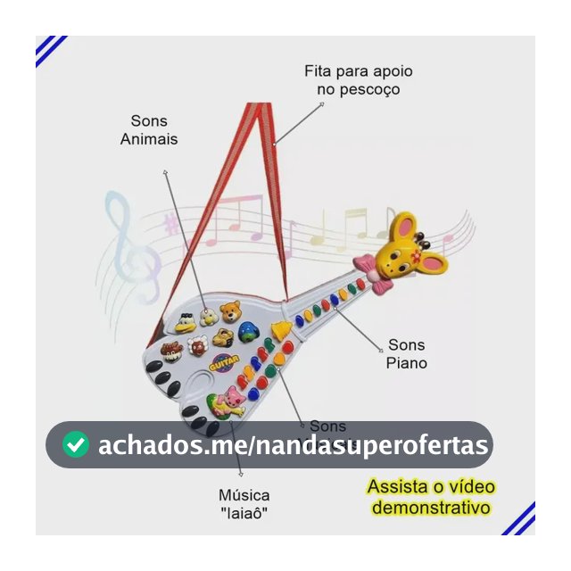 Brinquedo Guitarra Musical Girafa Som Animais Luz Infantil