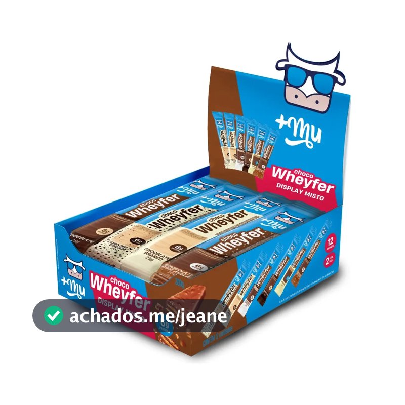 Whey protein +Mu Chocowheyfer em barra de cereais sabor Mix x 300g 12 un
