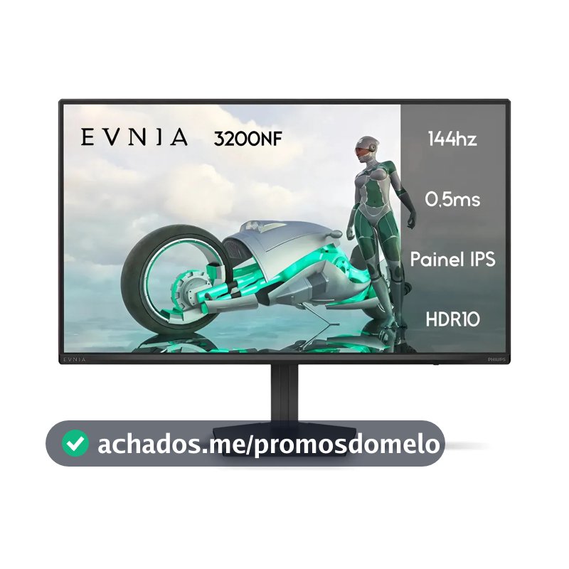 Monitor Gamer Phillips 24 Evnia Ips 144hz 0.5ms Wide Fullhd Preto 127/220v