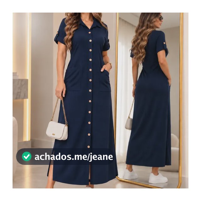 Vestido Longo Básico Casual Liso Amamentação Pós Operatório