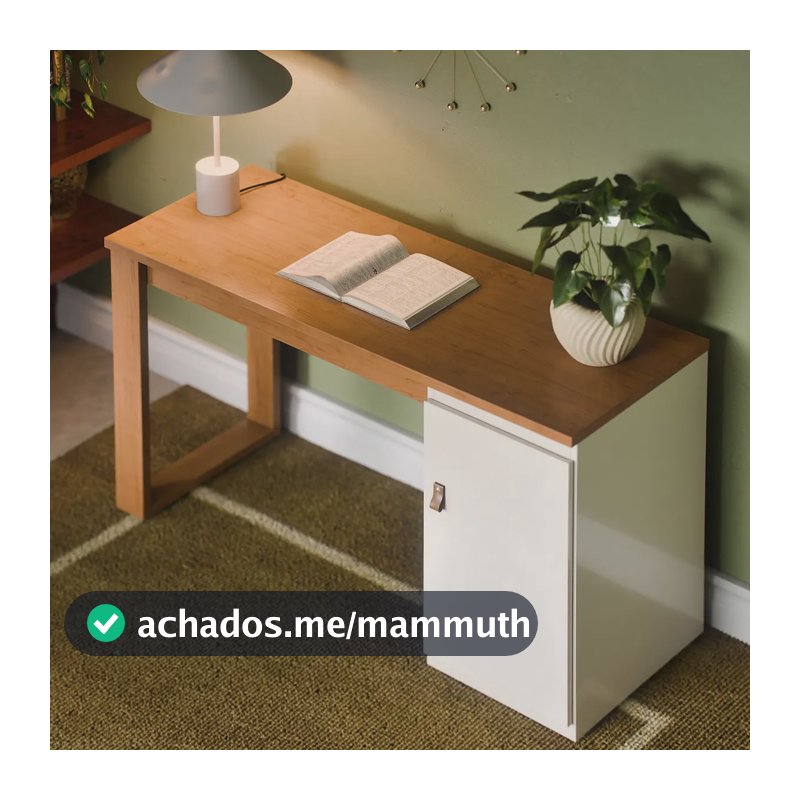 Escrivaninha Home Office De Escritório Com Porta Mesa Para Computador Pc Notebook - Star Paris Canela Off
