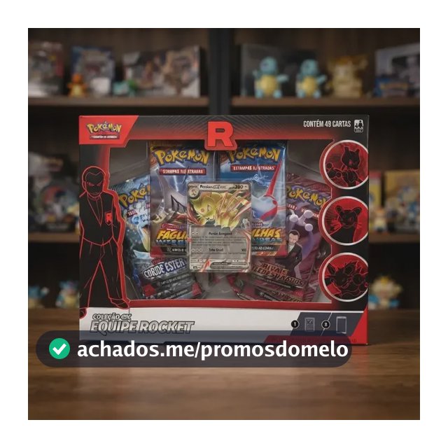 Box Pokémon Coleção Equipe Rocket Persian ex, Mewtwo ex, Nidoking ex