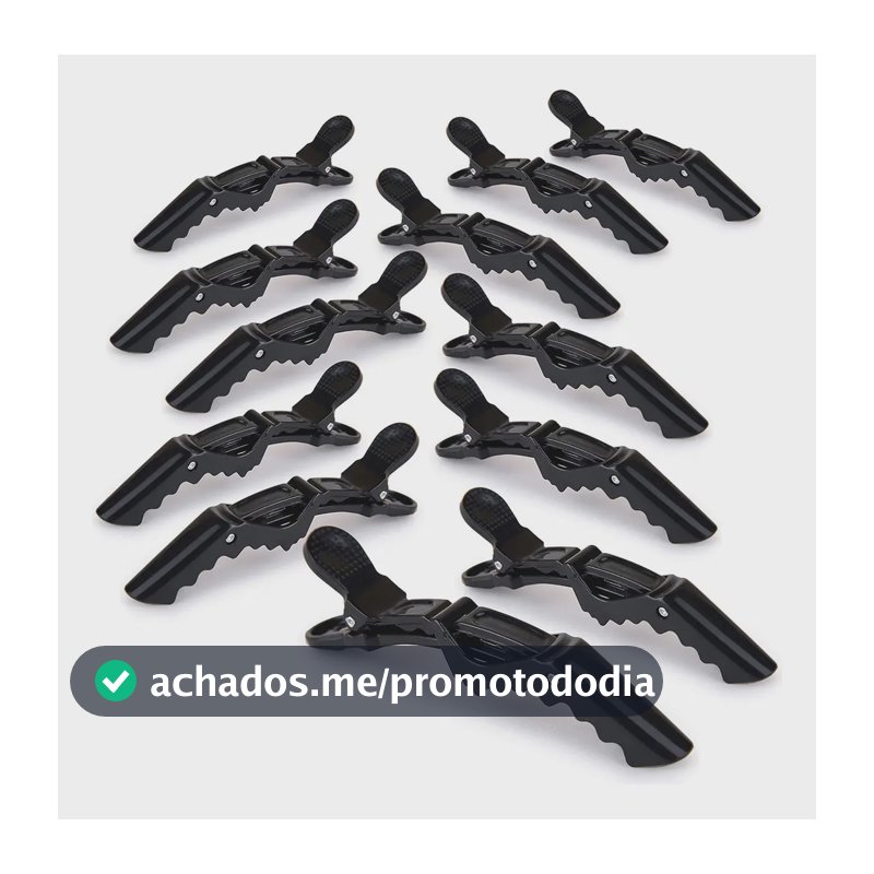 Kit 12 Presilhas Prendedor De Cabelo Bico Jacaré Crocodilo Arte Sedução Presilha Cabeleireiro Penteado