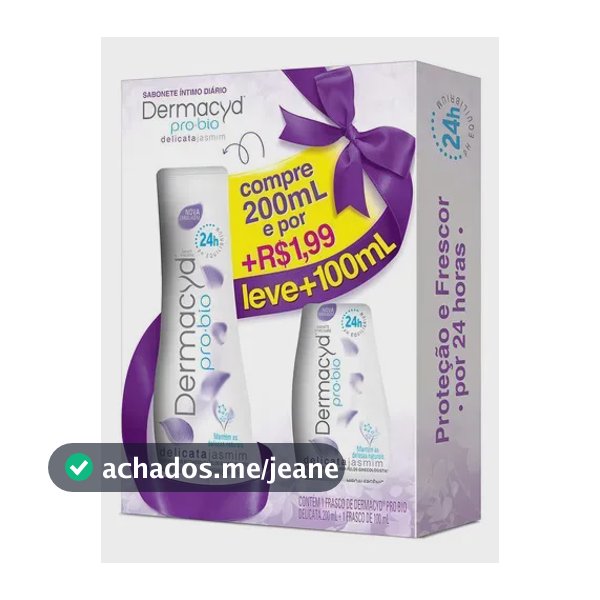 Sabonete Intimo Feminino Dermacyd Kit 200ml + 100ml Jasmim