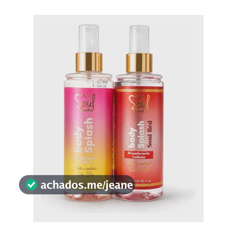Body Splash Soul + Soul Red 200ml Soul Virginia Fonseca