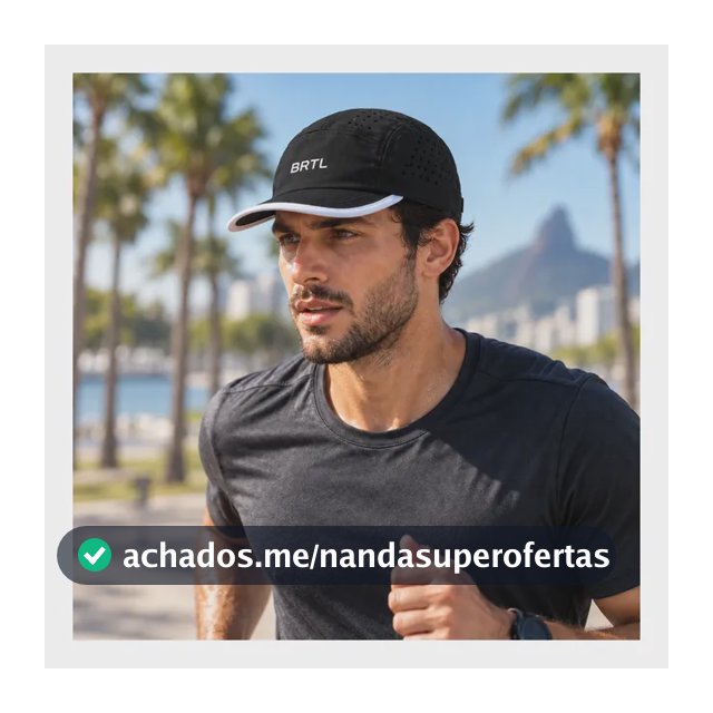Boné Corrida Aba Flexível Leve Impermeável Proteção Solar Uv Preto Único Adulto